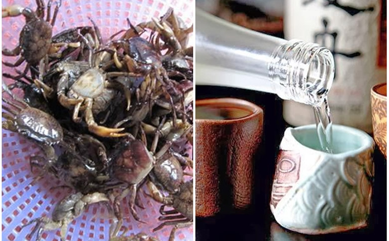 Cua đồng ngâm rượu gạo có nồng độ cồn 30 – 45 độc C có tác dụng hỗ trợ đào thải acid uric trong máu ra ngoài