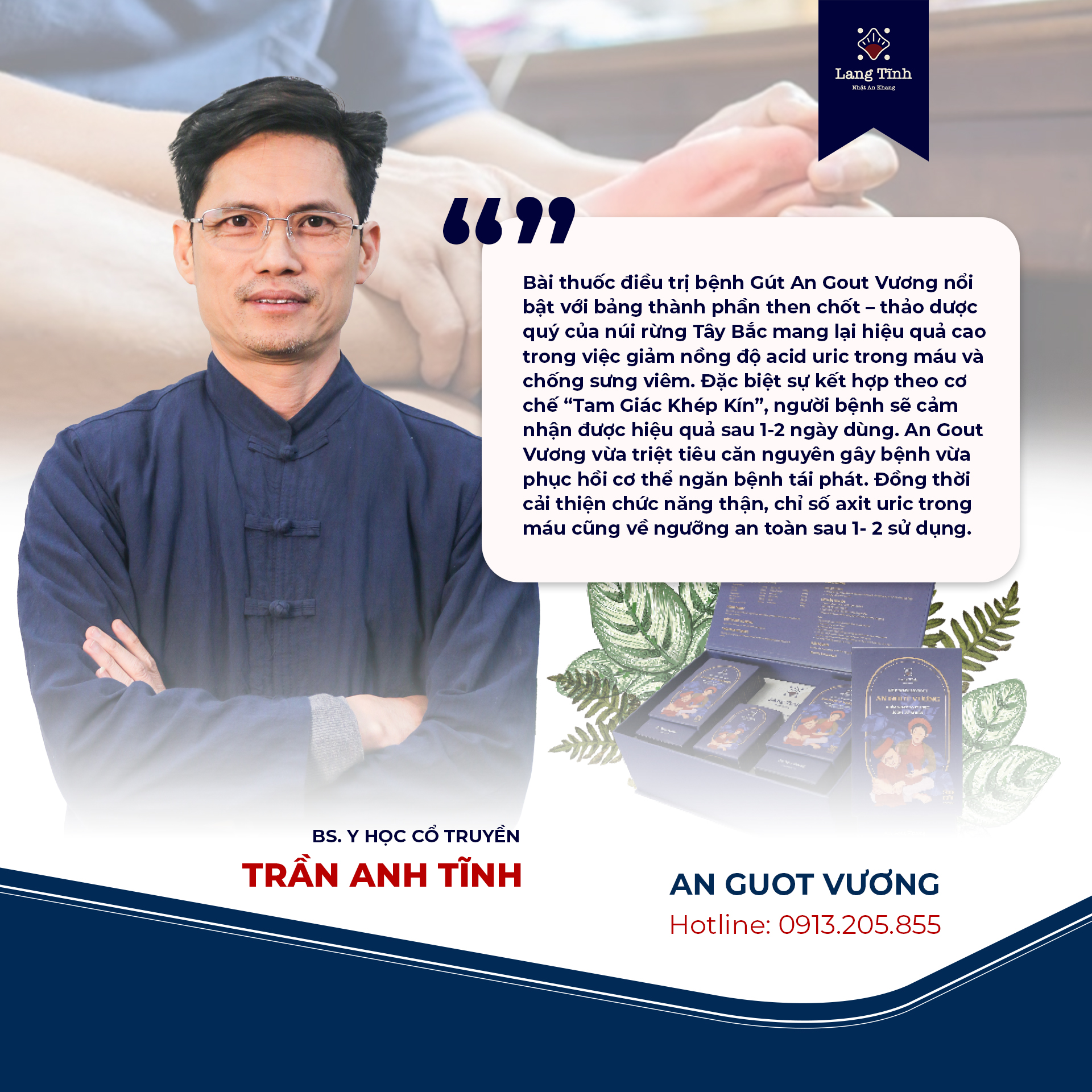 Thầy Tĩnh nhận định về sản phẩm An Gout vương trong việc điều trị bệnh Gout